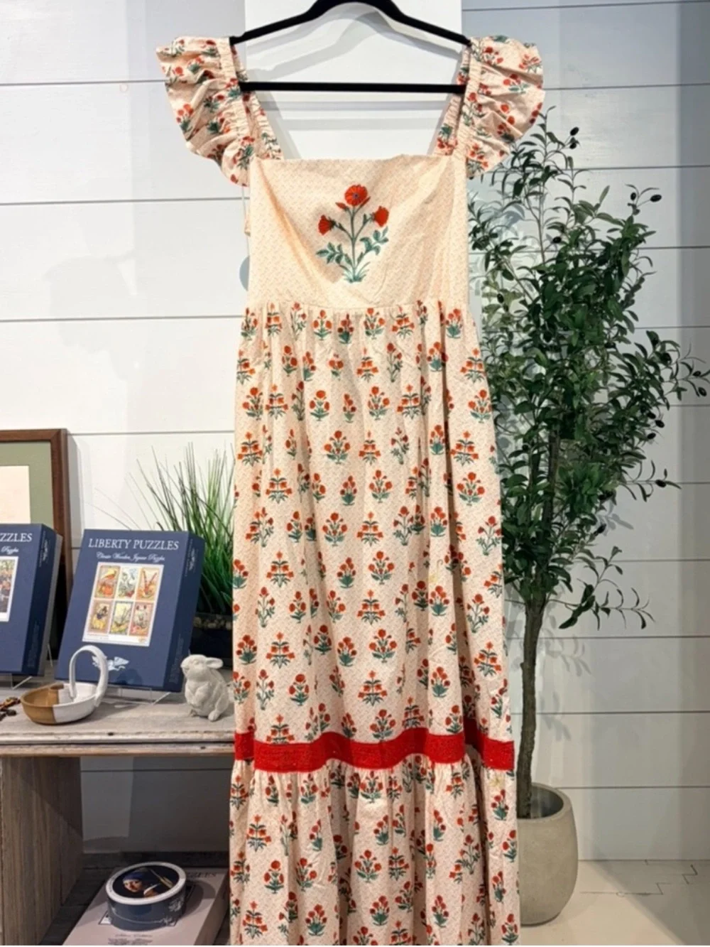 New With Tags Hill House XL Pippa Dress in Poppy Block Print - Picture 2 of 10